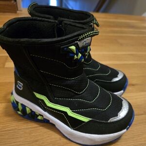 Skechers Kids Black and Green Shoes